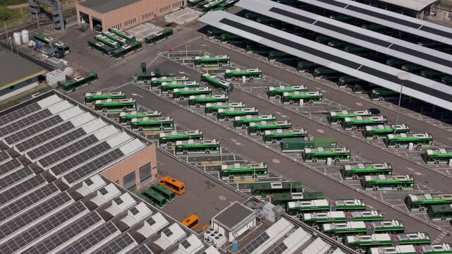 Sustainable Electric Bus Depot with Charging in Milan, San Donato Milanese, Italy