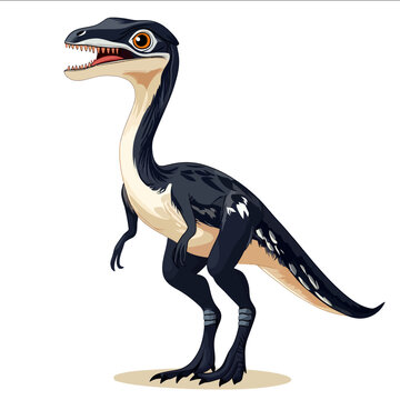 simple vector Troodon clipart illustration white background vector art style simple design flat illustration no shadows