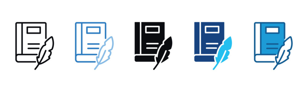 Author Icon Set Multiple Style Of