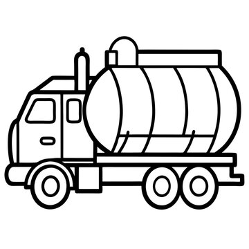Slurry Tanker line art vector