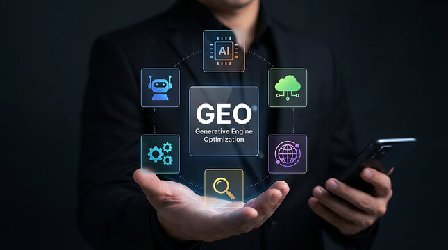 Generative Engine Optimization GEO AI Search Strategy Digital Marketing Technology Concept