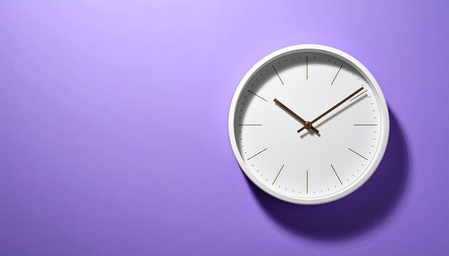 Minimalist Purple Wall Clock