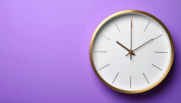Minimalist Purple Wall Clock