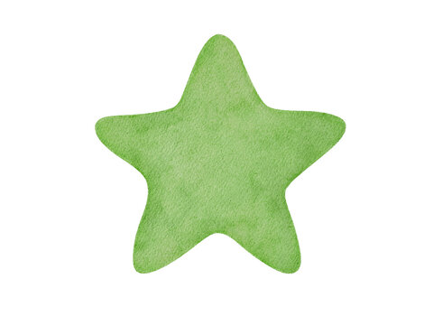 Watercolor green star illustration 