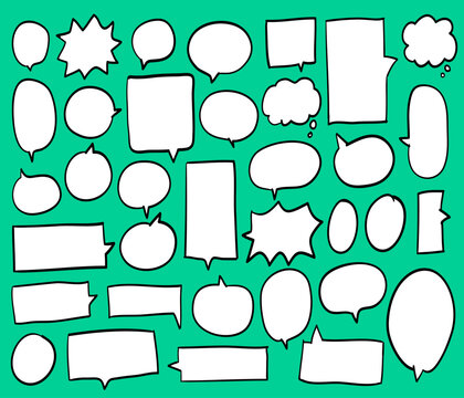 Green speech bubbles pattern background vector