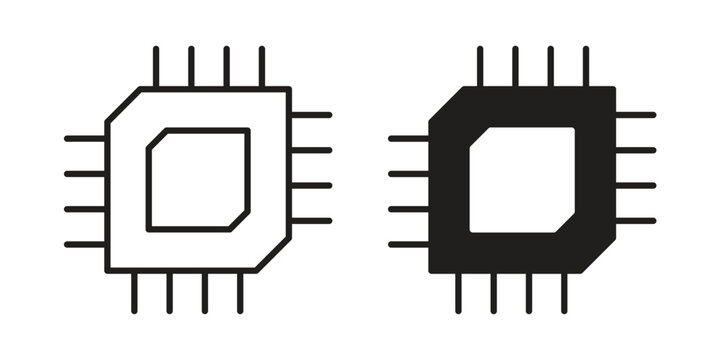 Computer microprocessor icon for graphic and web design. EPS10
