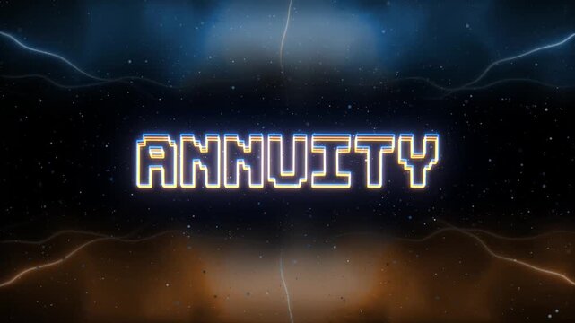 Annuity Neon text with retro style background