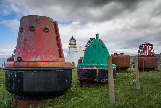 Lighthouse and buoys in Fraserburgh