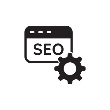 Website SEO admin settings configuration gear solid glyph icon