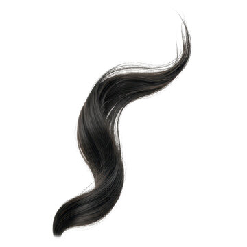Dark Wavy Hair Strand in Motion