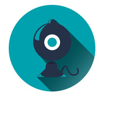 Obraz premium Blue gramophone circle icon