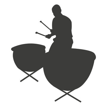 Kettledrums player silhouette