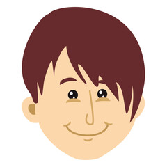 Obraz premium Flat man head cartoon illustration