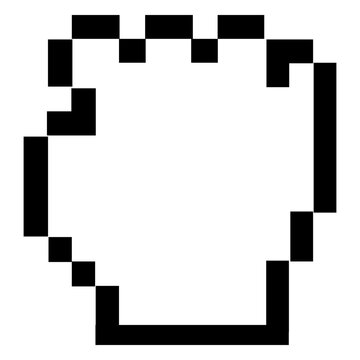 Pixilated hand mouse cursor