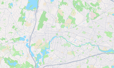 Naklejka premium Waltham Massachusetts map