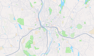 Fototapeta premium Waterbury Connecticut map