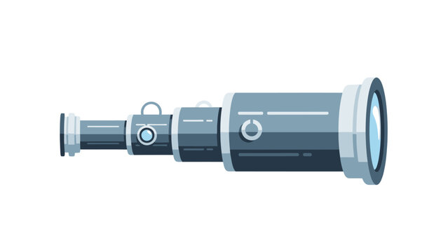 Telescope Illustration Isolated on White.