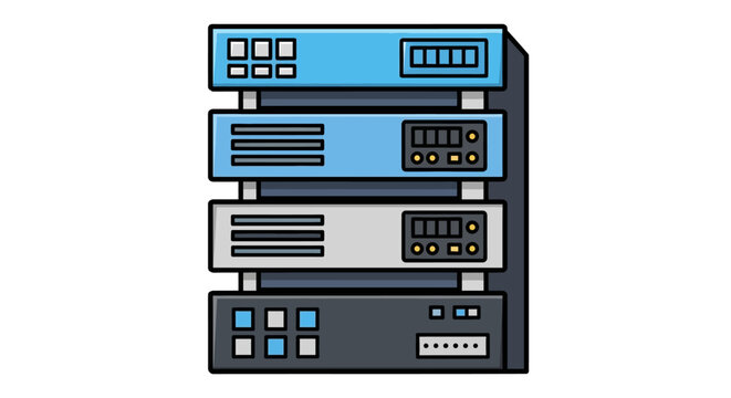 Server Rack Network Equipment Illustration.