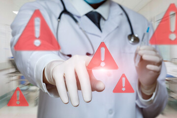 Cautious doctor in hospital