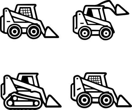 Skid steer loader vector icon