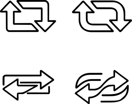 Retweet Arrow Symbol Flat Icon Isolated Vector Illustration
