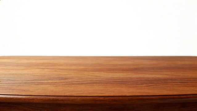 Wooden table surface with white background