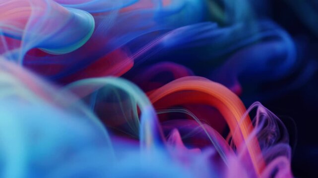 Colorful swirling smoke patterns in vibrant hues. Abstract visuals representing creativity, imagination, and artistic expression