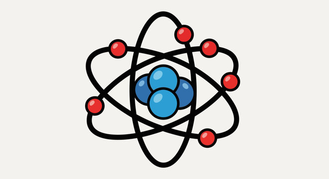 Atom Structure Model Illustration.