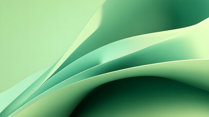 Fototapeta premium A vibrant green abstract background with smooth curved shapes and lines