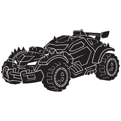 Aggressive off-road vehicle futuristic monster truck design isolated on white background for gaming  © Sayeda