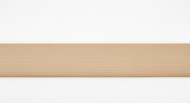 Natural Beech Wood Grain Texture With Pale Creamy Color Isolated On White Background