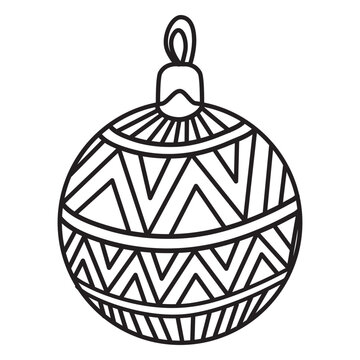 Christmas ball stroke icon 222