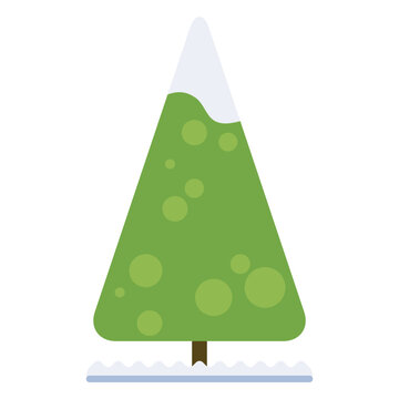 Christmas tree snowy flat icon 33