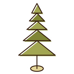 Fototapeta premium Christmas tree triangles cartoon icon 7