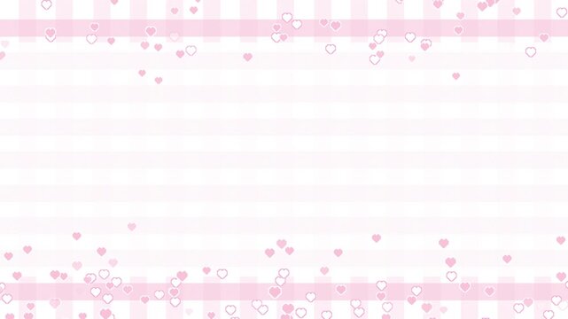 Cute Pink Pixel Heart On Pink Checkered Plaid Wallpaper Video Motion Background
