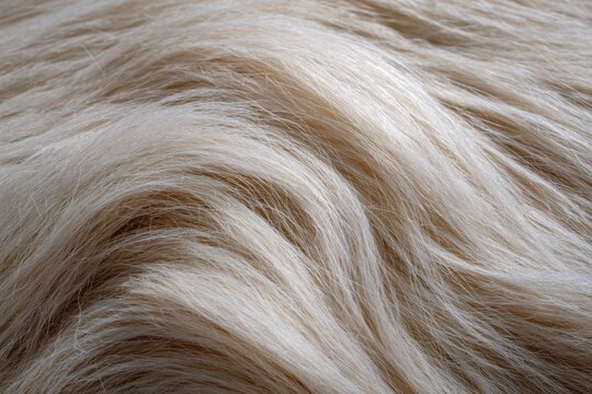 柔らかい表面上の明るい色の毛皮のクローズビュー