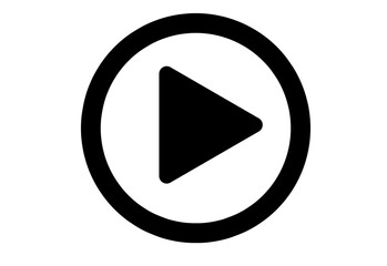 Hand drawn play button circle icon © YOKO