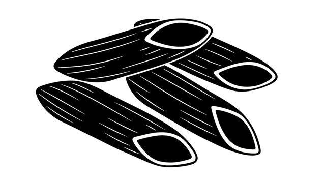 Black surfboards in a pile.