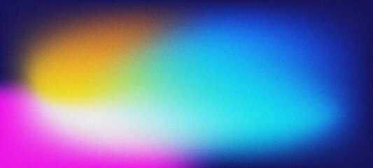Obraz premium Abstract colorful gradient with grainy noise texture soft light effects, yellow to blue blend, digital noise texture, modern vibrant aesthetic for creative design and backgrounds