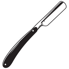 Fototapeta premium Classic Straight Razor Illustration for Grooming and Barber Services