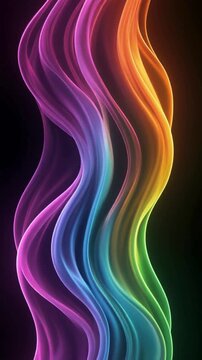 Mesmerizing neon rainbow waves flowing gracefully against a dark AMOLED background.