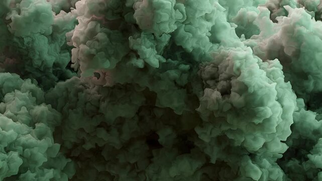 abstract textured effect resembling a dense green cloud or smoke screen. features swirling patterns of dark green, black, and lighter green hues. 