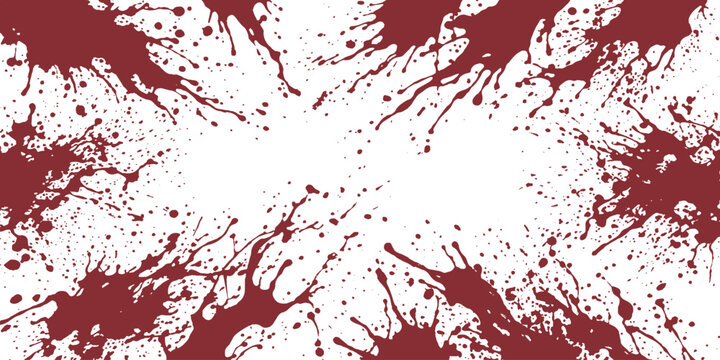 Abstract red and brown ink splatter grunge frame with copy space splatter abstract background illustration template explosion distressed creative halloween crime scene disturbing
