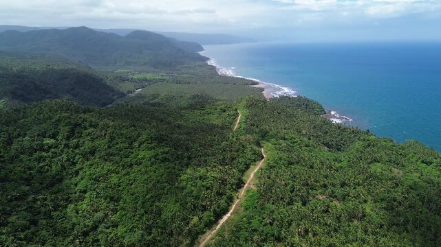 PHILIPPINES LAND SCAPE VIEW FROM THE TOP OF MAUBAN QUEZON MOUNTAINS AND SHORE