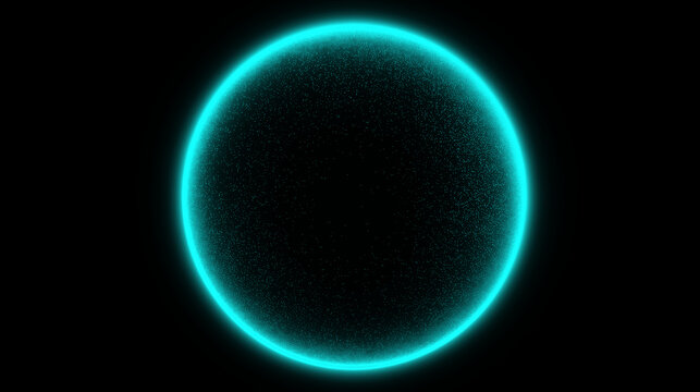 ターコイズ発光粒子リング ネオンサークル エネルギ