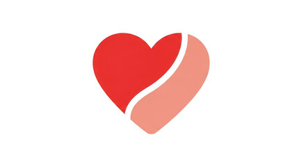 Obraz premium A red and pink heart with a white line down the middle