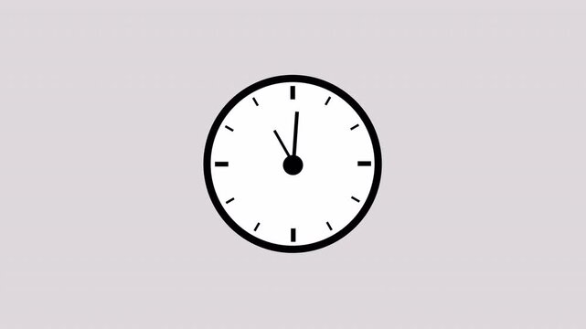 Analog clock animation ,Minimalist analog clock animation on transparent background. Fast ticking clock animation , Round clock with rotating animated arrows in 4k with Alpha channel 