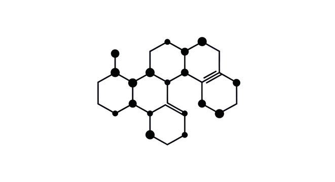 Molecular structure of chemical compound.