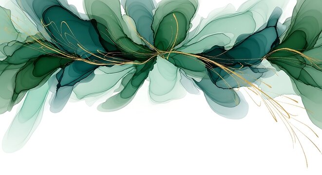 A green leafy branch on a white background