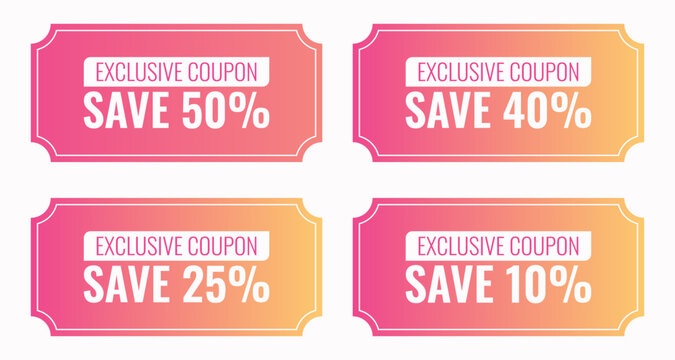 Modern gradient discount vouchers for online shop. Discount coupon template isolated